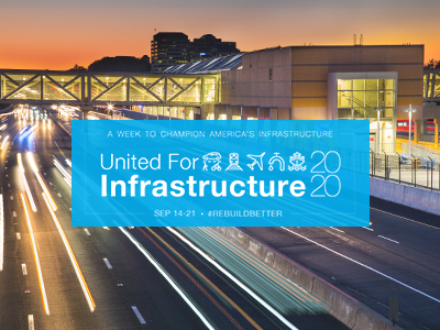 a picture of a metro station with overlaid text reading "United for Infrastructure"