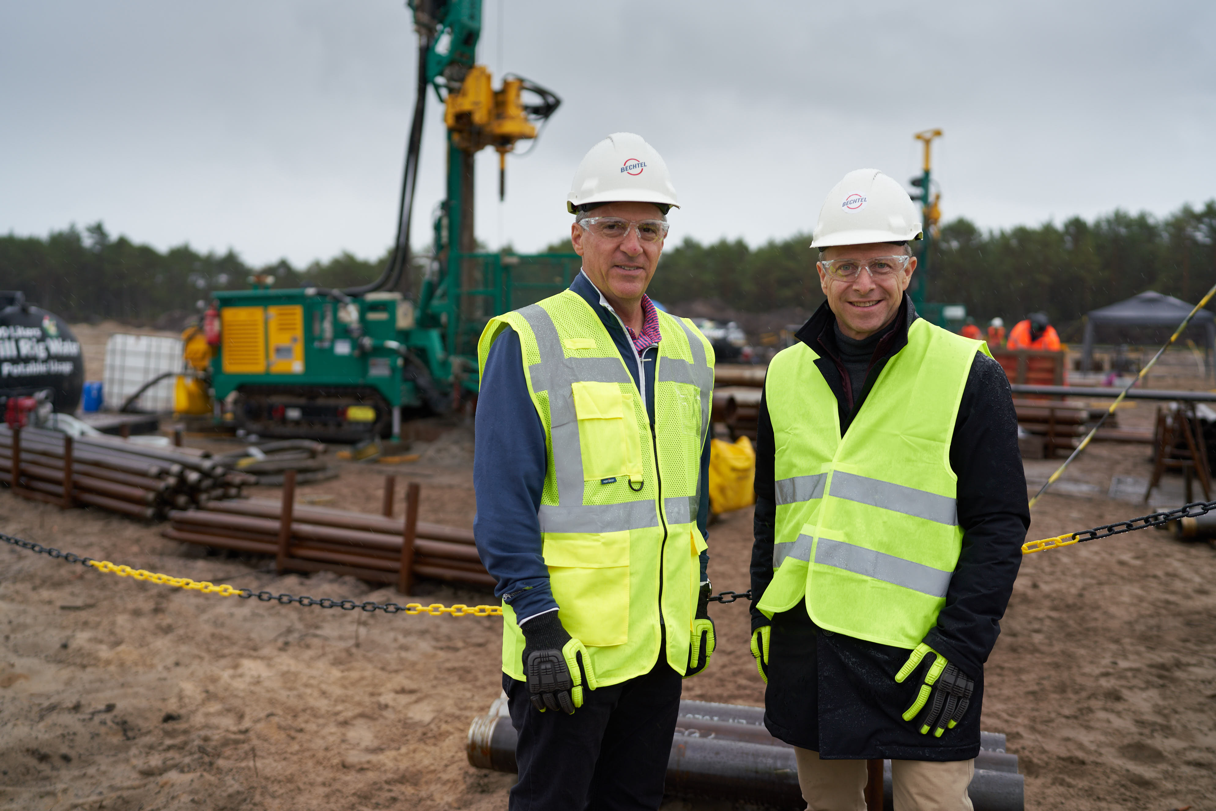 Craig Albert, Bechtel President and COO, posing with Patrick Fragman, Westinghouse President and CEO, during a visit to the project.