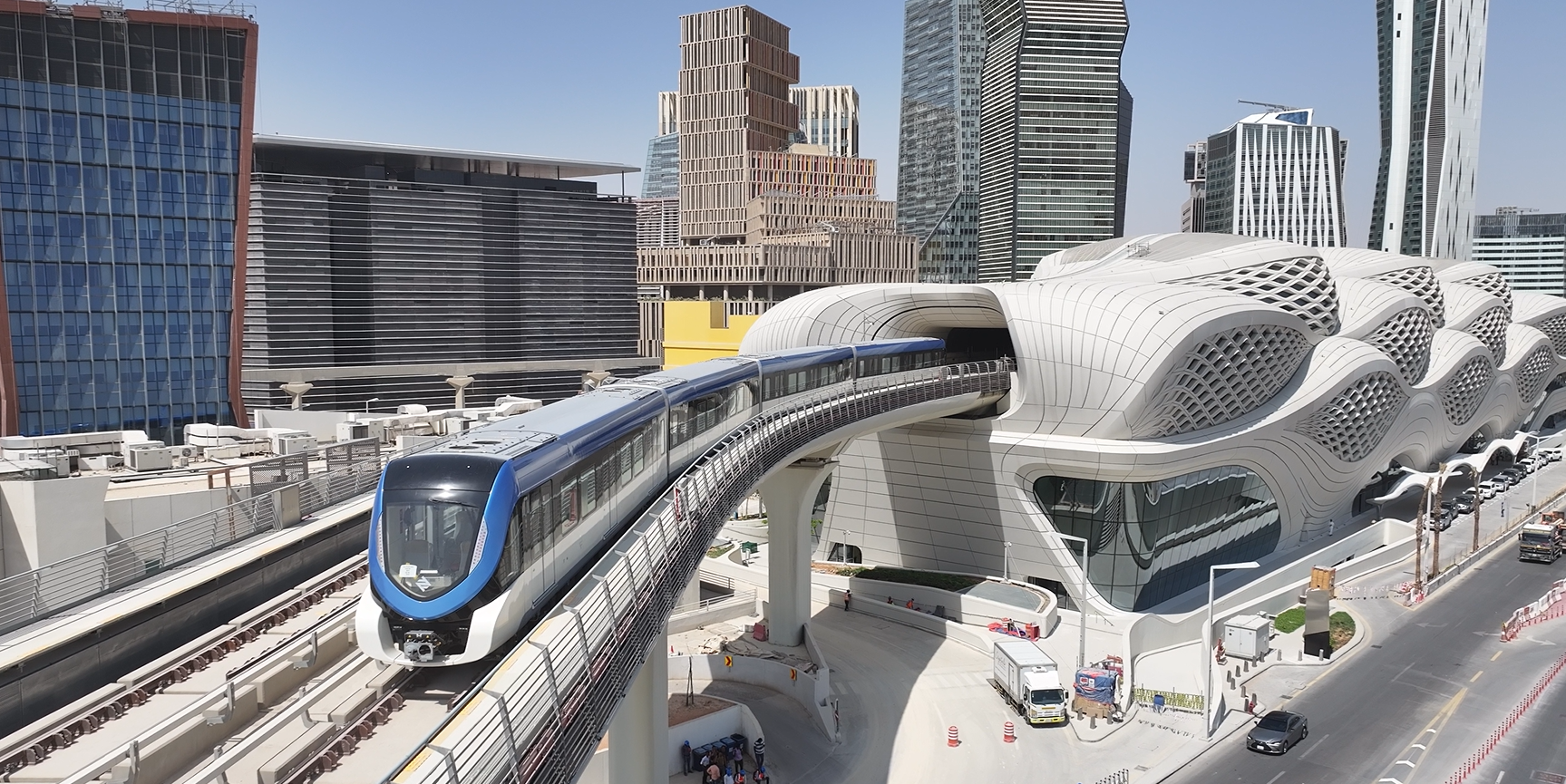 Riyadh Metro's iconic King Abdullah Financial District station. Courtesy of Bechtel.