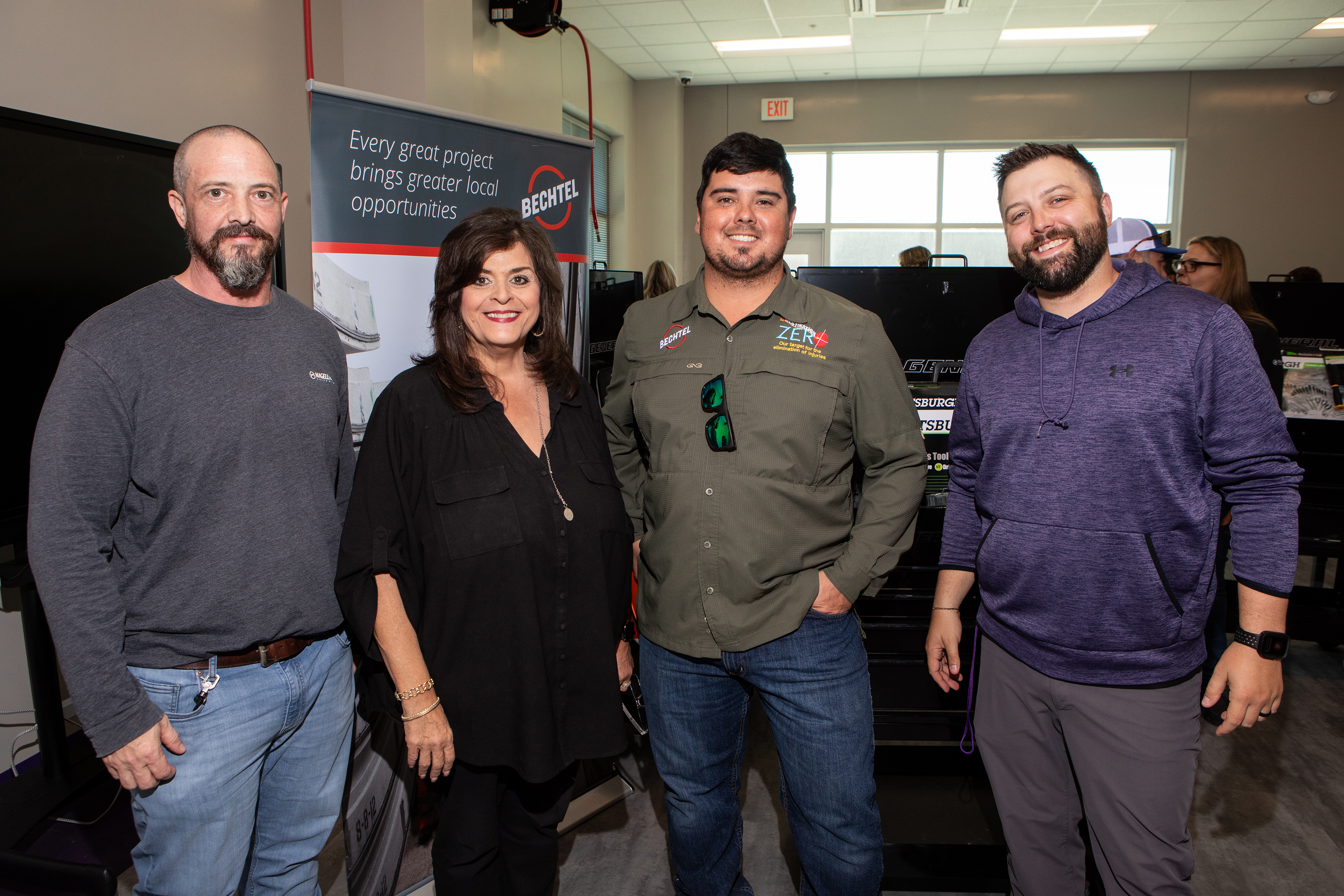 Bechtel and Sabine Pass Independent School District representatives pose at the tool donation event. 