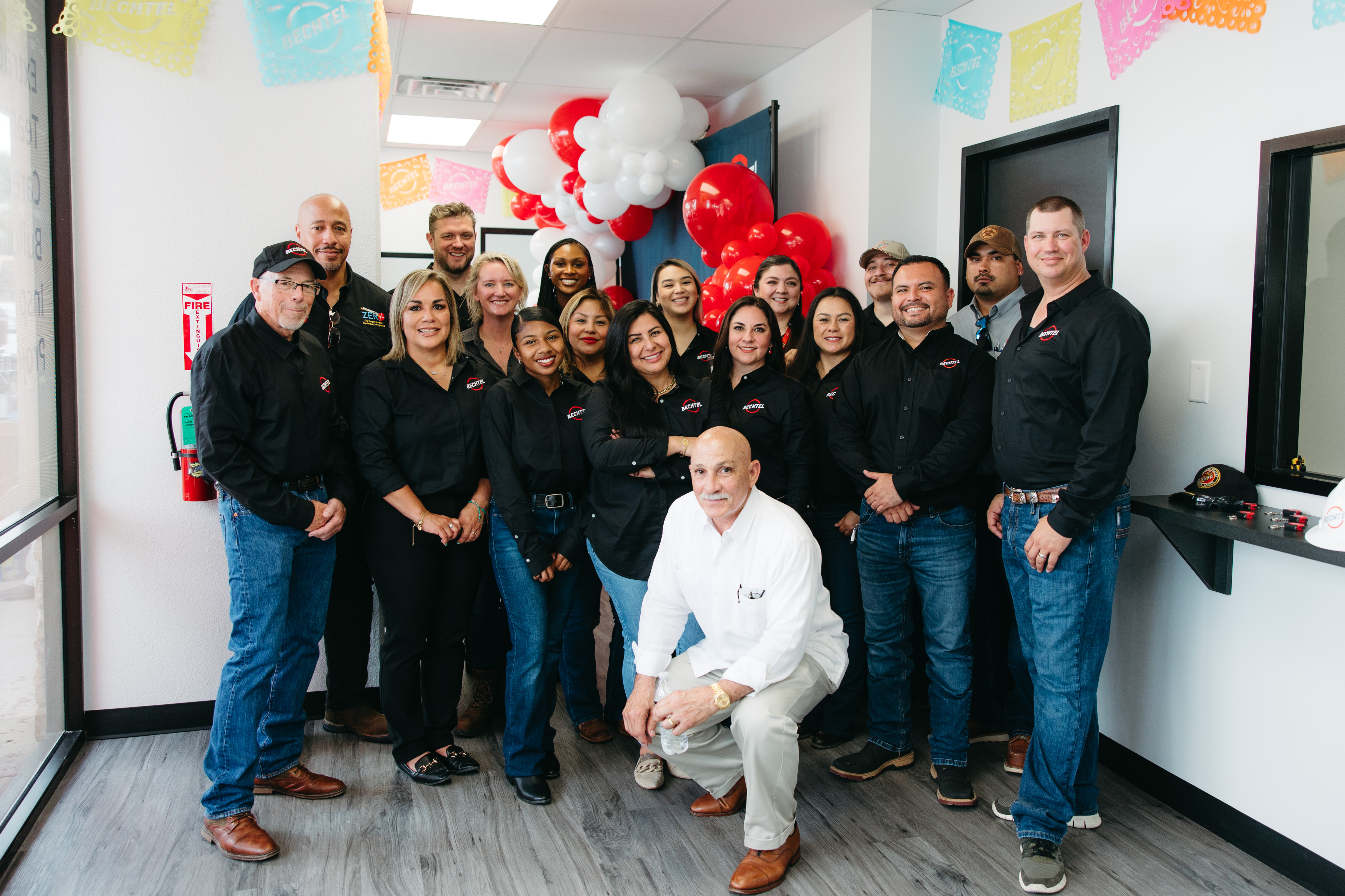 Group photo of the Bechtel team during the office opening for the new Craft Professional Recruitment Center in the Rio Grande Valley. 